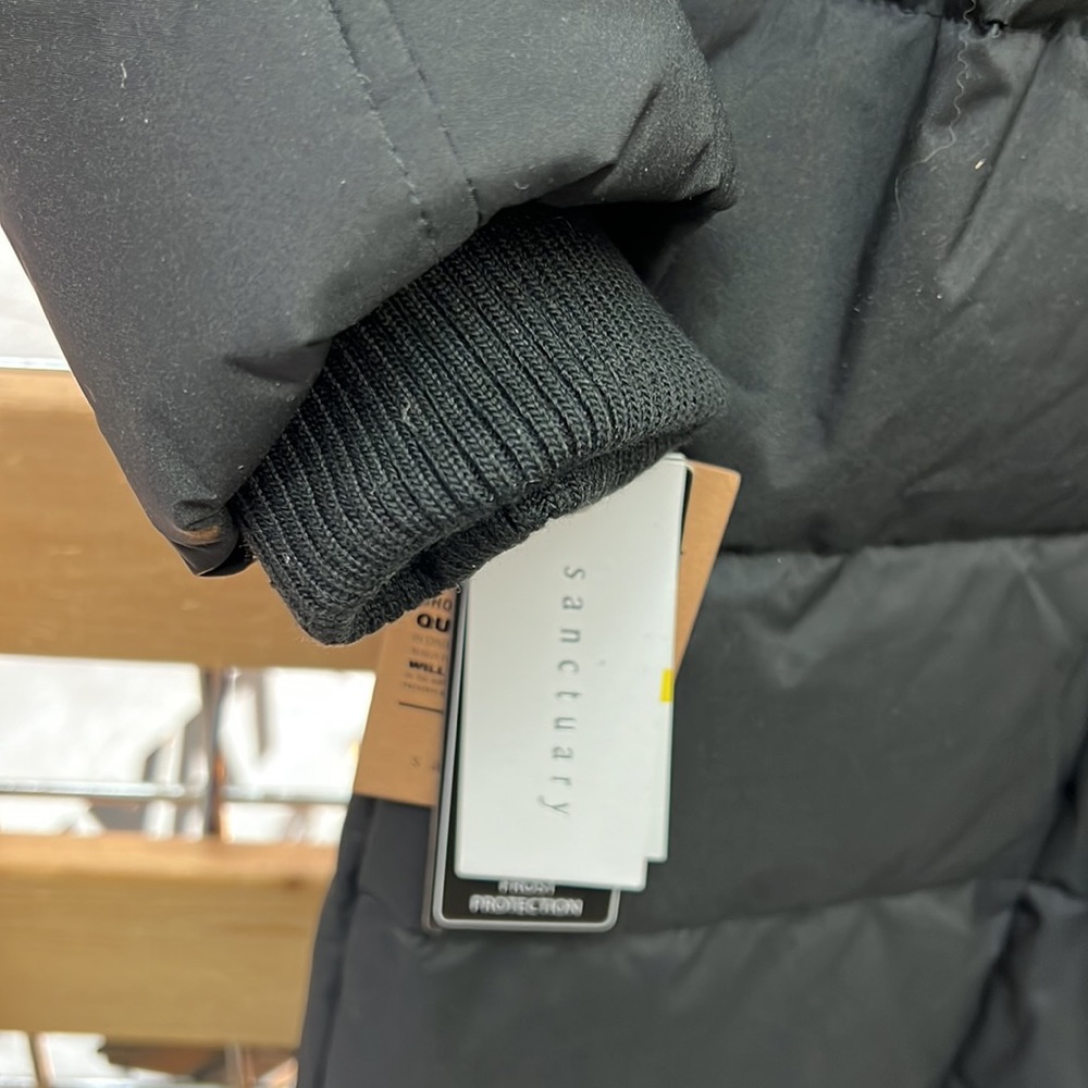 NWT,SANCTUARY
Belted Water Resistant Down & Feather Fill Puffer Coat In Black - Picture 11 of 17